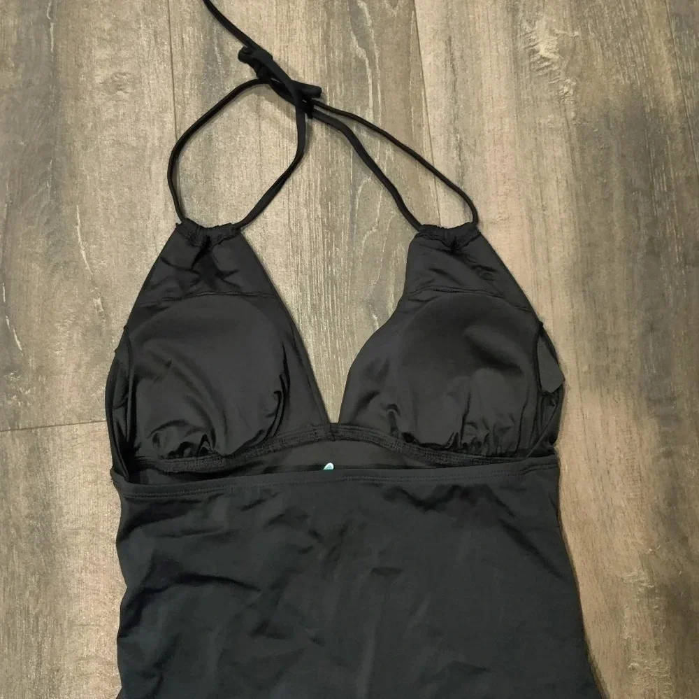 *NWT* Coastal Blue Halter Neck Black Tankini